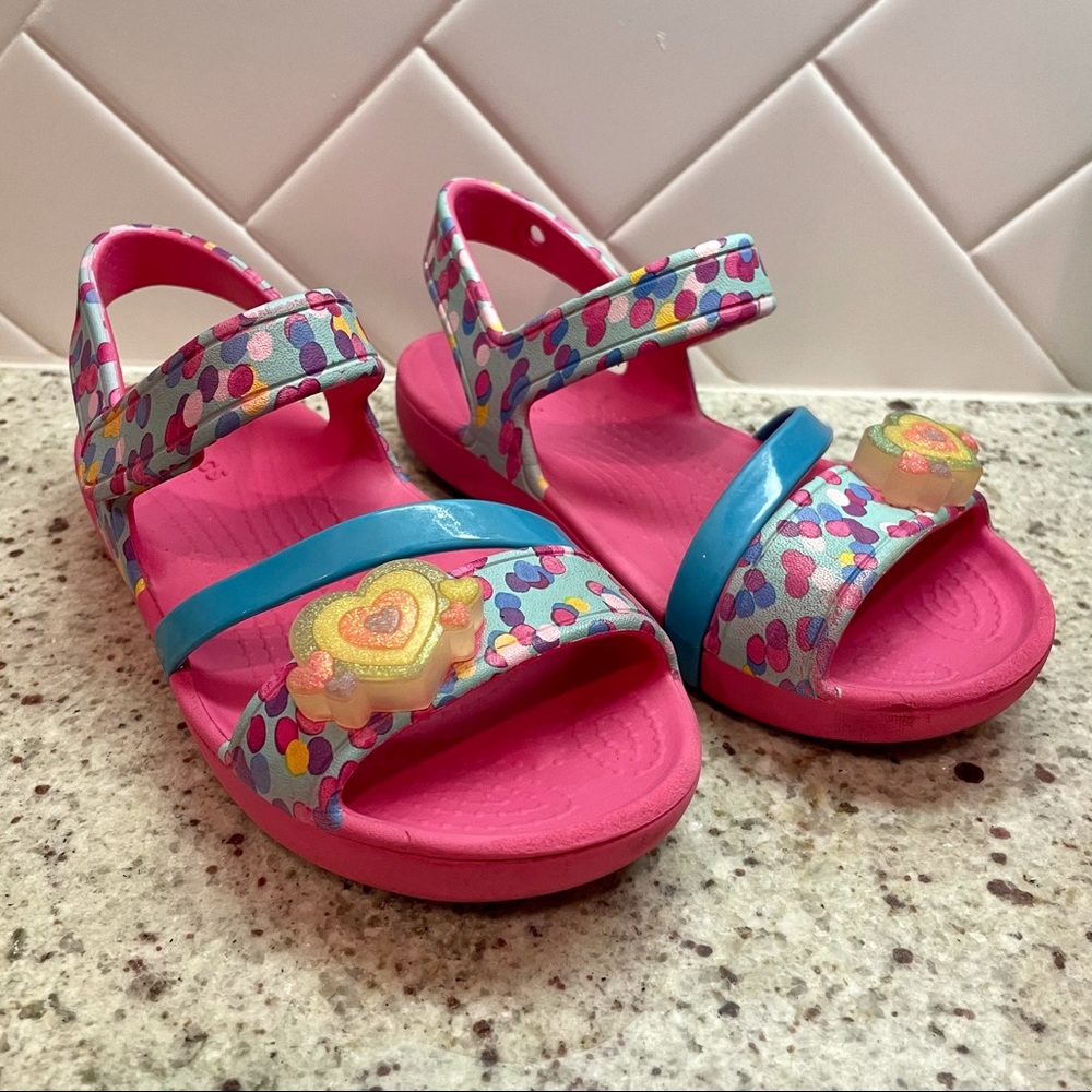 Crocs Lina Light Up Girls Sandals Pink